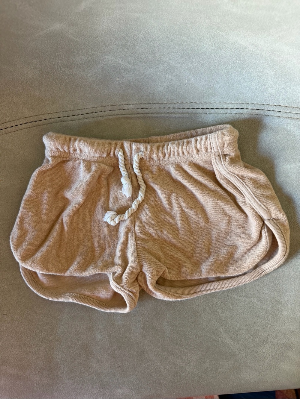 Rylee + Cru Terry Drawstring Athletic Shorts in Peach